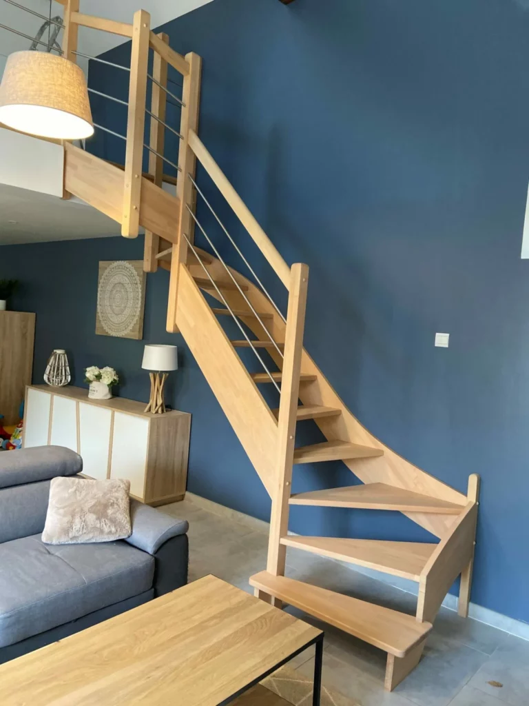 Escalier limon à la française bois modèle Premium B