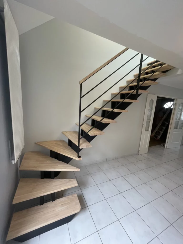 Escalier double limon central modèle oxygene A